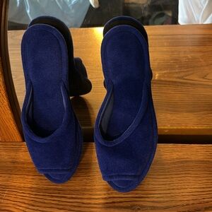 Vanity Fair Washable Royal Blue Slip On Slippers Medium 6.5-7.5 Women’s Cushion